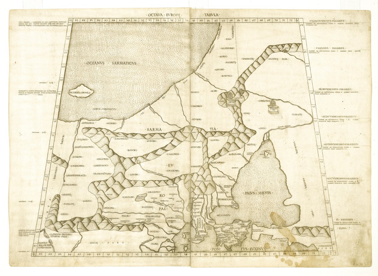 Carte de la Moscovie par Ptolémée Octava Europe Tabula - Unbekannt