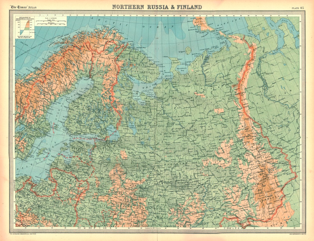 Carte de la Russie du Nord et de la Finlande - Unbekannt