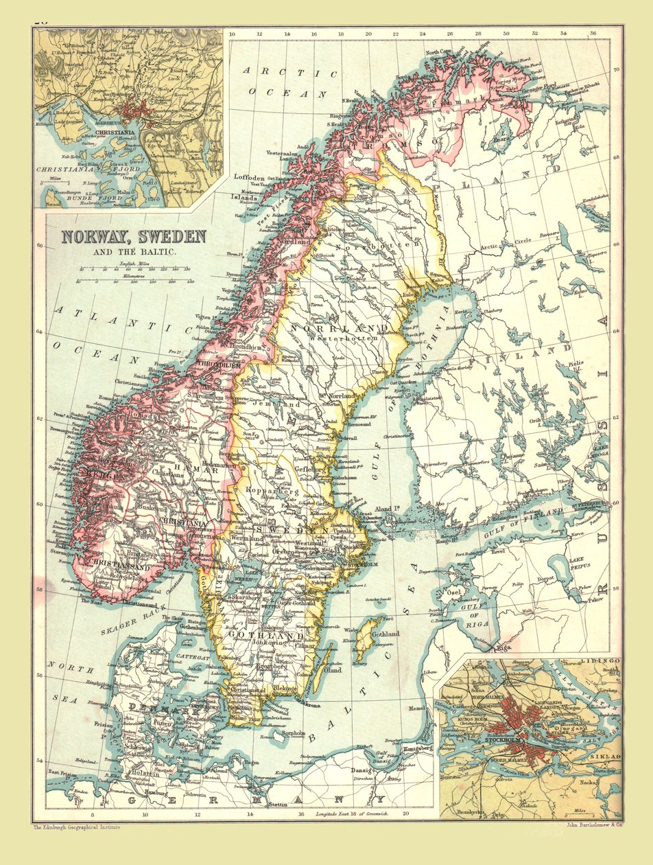 Carte de la Norvège et de la Suède, 1902 - Unbekannt
