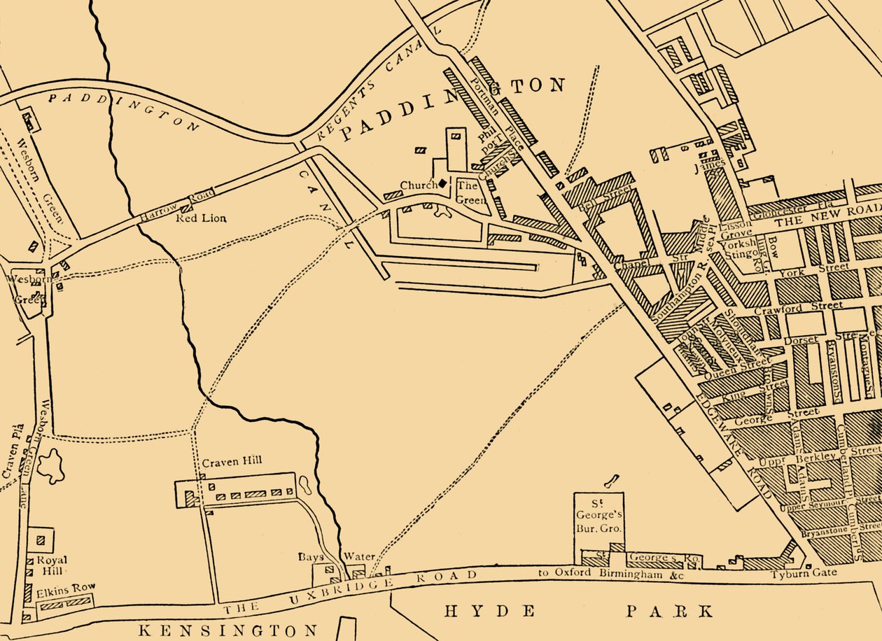 Carte de Paddington, en 1815 - Unbekannt
