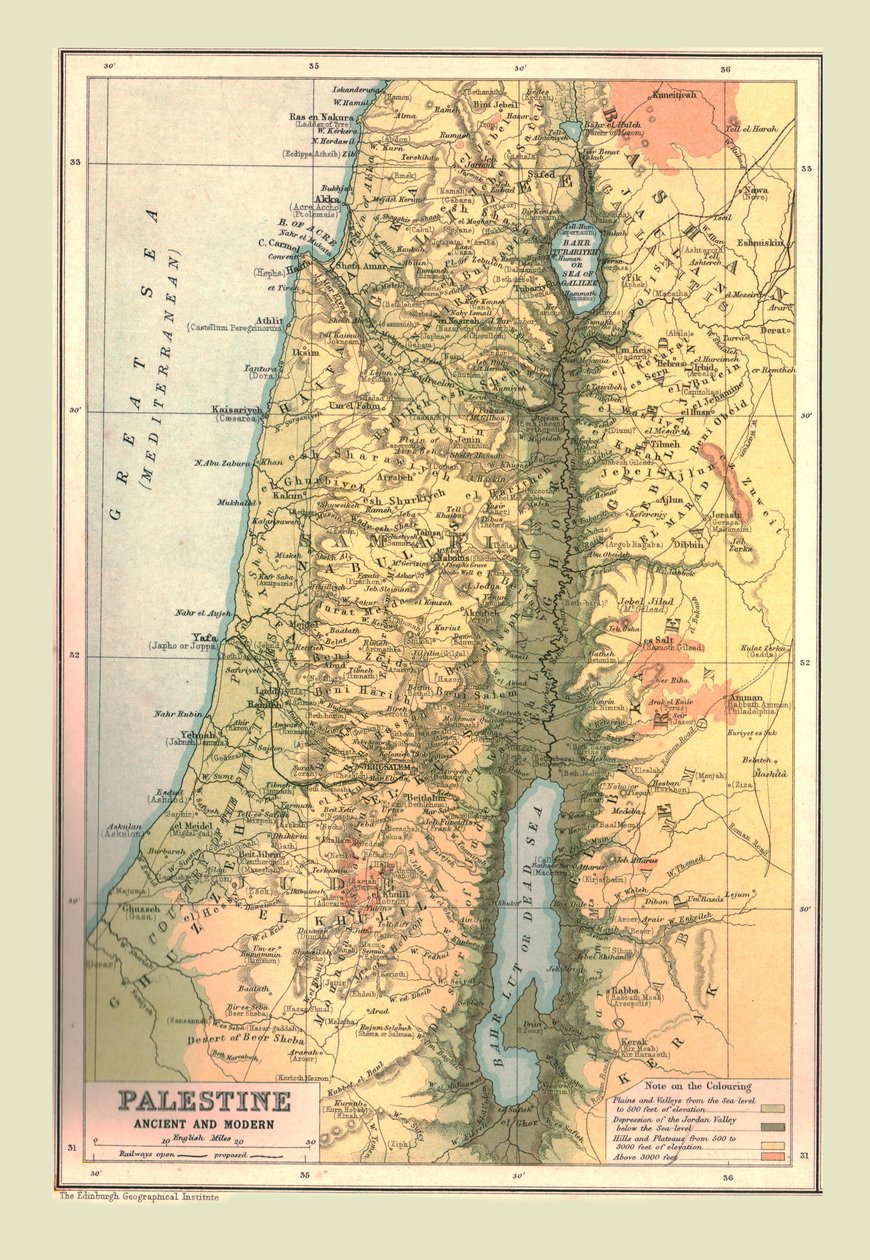 Carte de la Palestine, ancienne et moderne, 1902 - Unbekannt