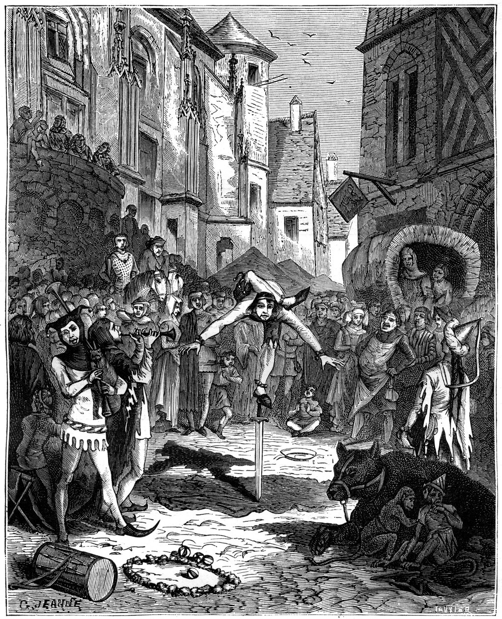 Acrobate médiéval et divertissement de rue, 1882-1884 - Unbekannt