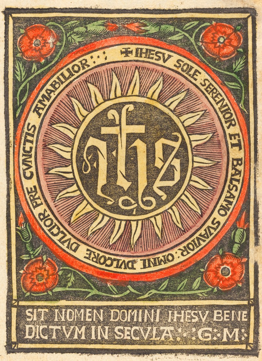 Monogramme JHS dans un cercle enflammé, vers 1500 - Unbekannt
