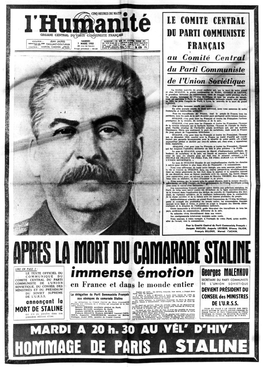 Annonce de la mort de Staline, 7 mars 1953 - Unbekannt