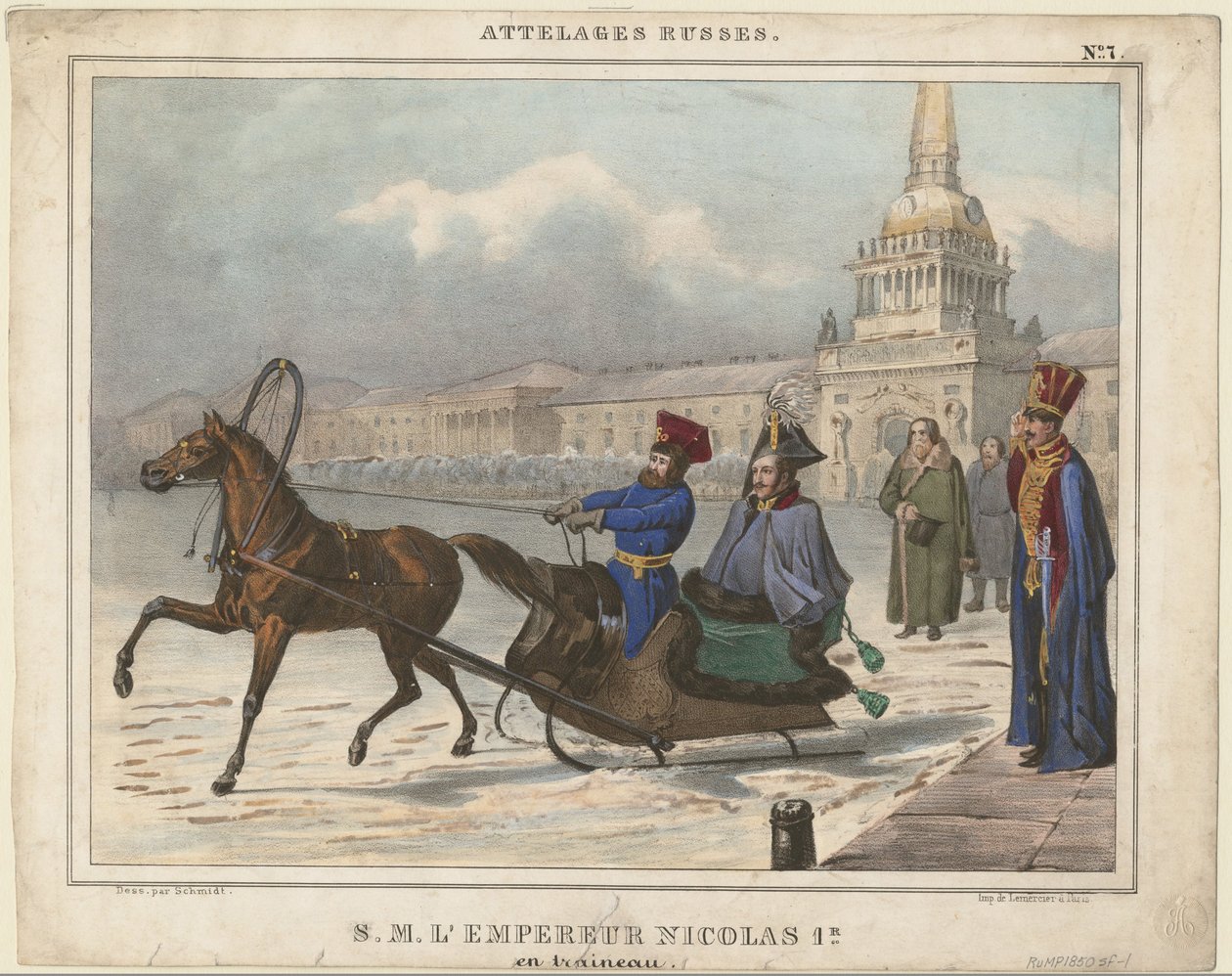 Nicolas Ier de Russie en traîneau, 1850 - Unbekannt