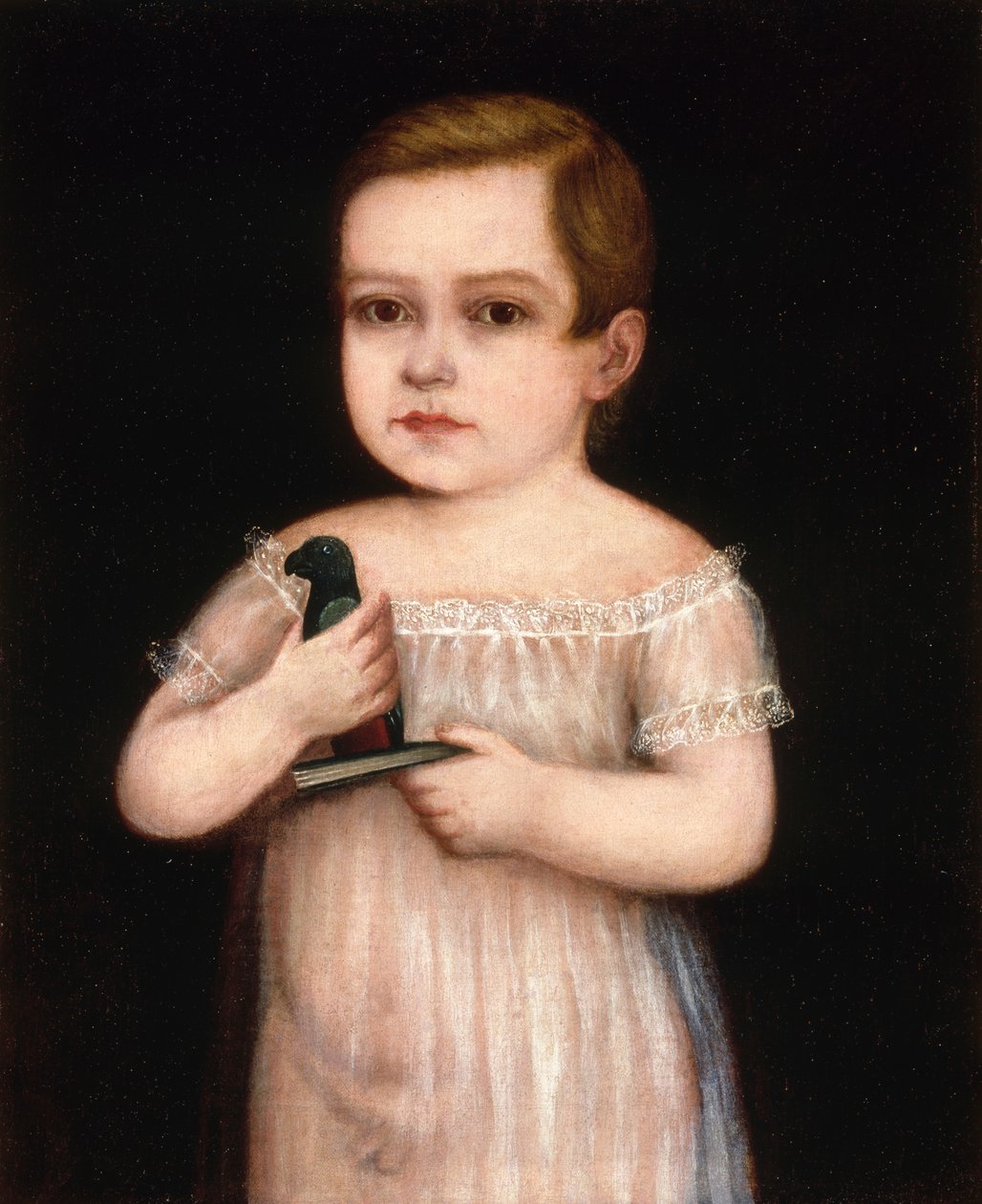 Enfant avec un perroquet jouet - Unbekannt