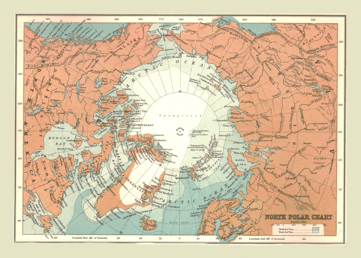 Carte du pôle Nord, 1902 - Unbekannt