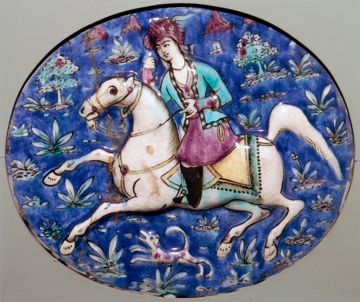 Carreau persan représentant un cavalier, 19ème siècle - Unbekannt