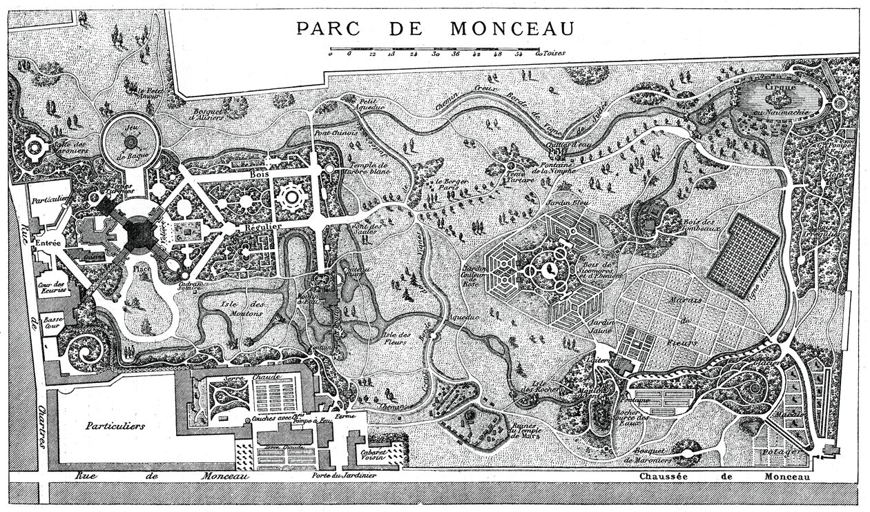 Plan du parc Monceau, Paris, 1778, 1885 - Unbekannt