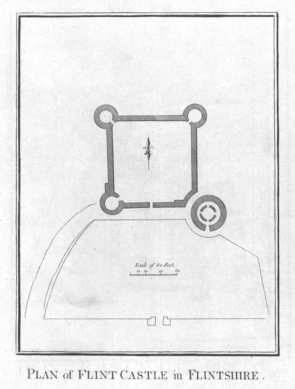 Plan du château de Flint, Flintshire - Unbekannt