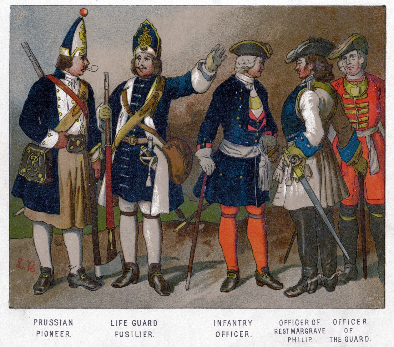 Soldats prussiens et français de 1704, 19ème siècle - Unbekannt