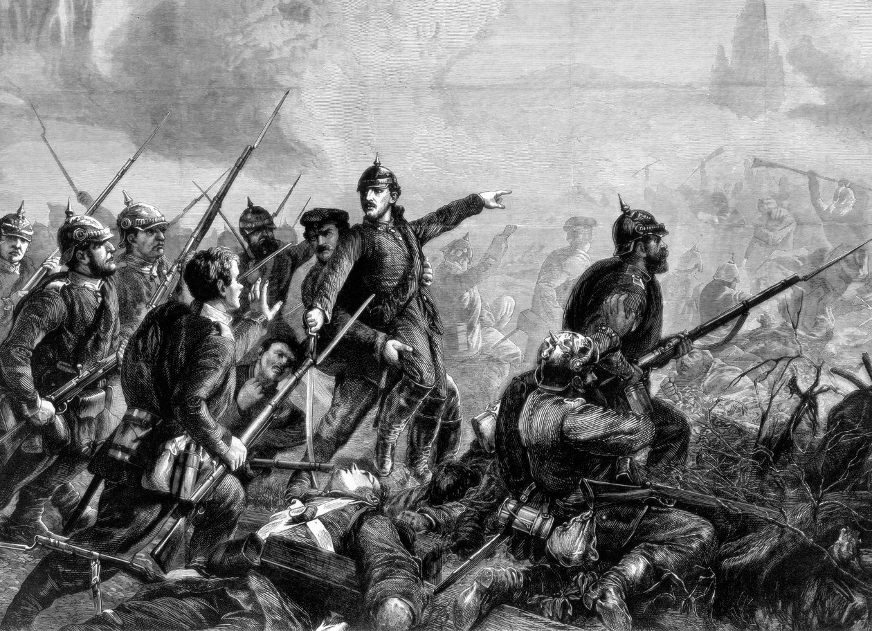 Infanterie prussienne à la charge, Guerre franco-prussienne, 1870 - Unbekannt