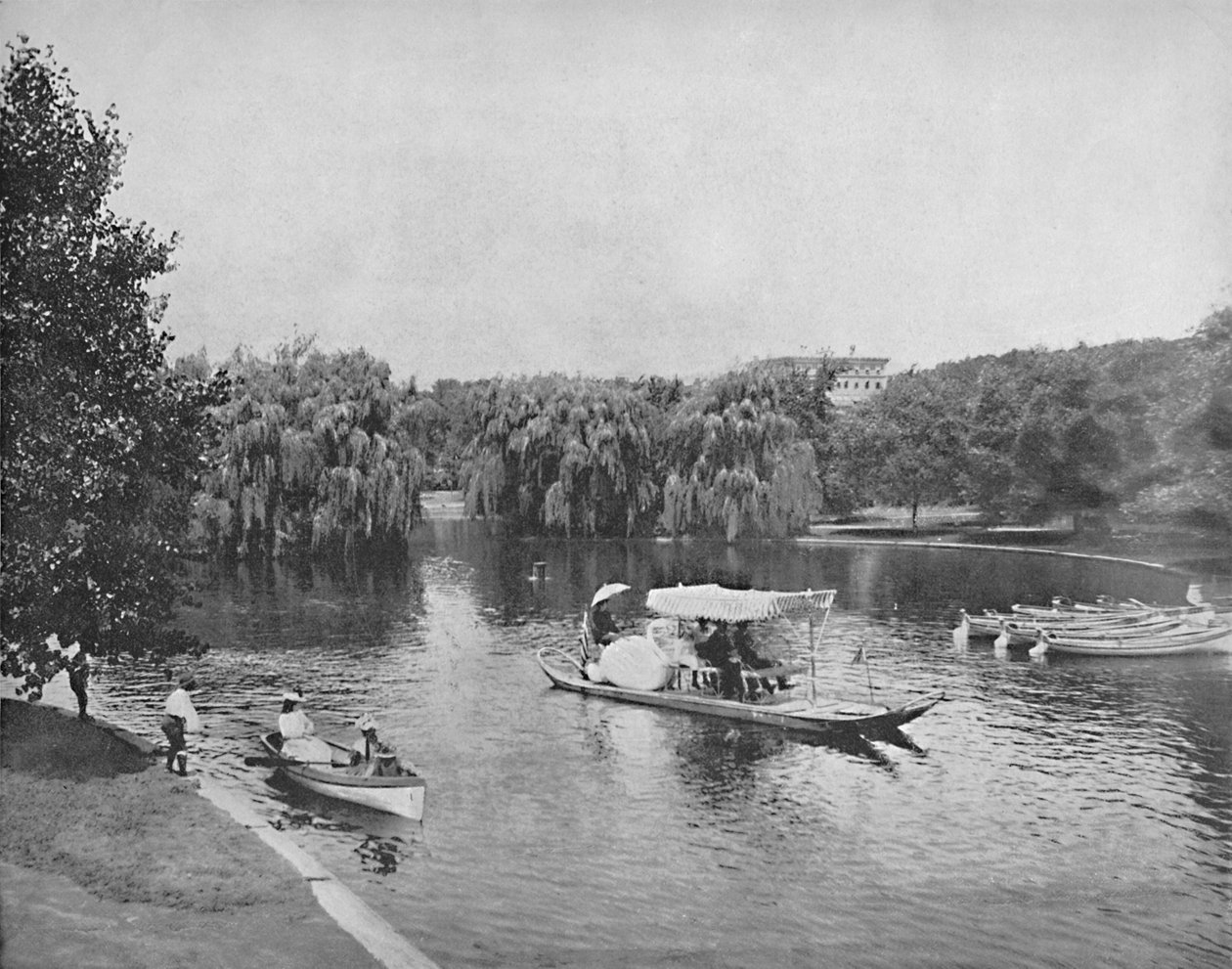 Jardin public et lac, Boston, vers 1897 - Unbekannt