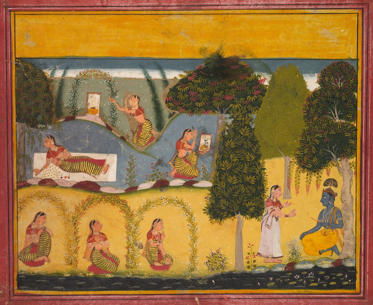 Radha attendant la réconciliation avec Krishna - Unbekannt Unbekannt
