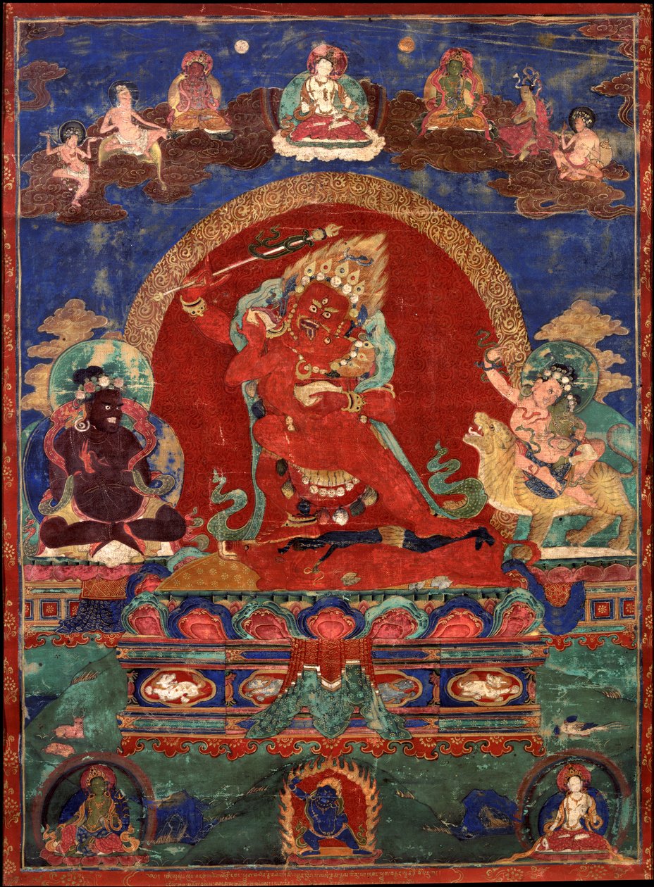 Yamari rouge flanqué de Virupa et Dombi Heruka - Unbekannt