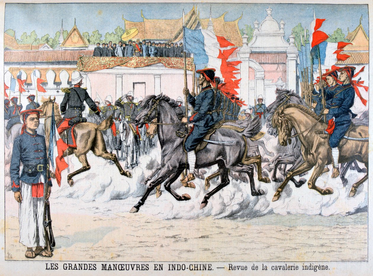 Revue de la cavalerie indigène, Indochine française, 1903 - Unbekannt