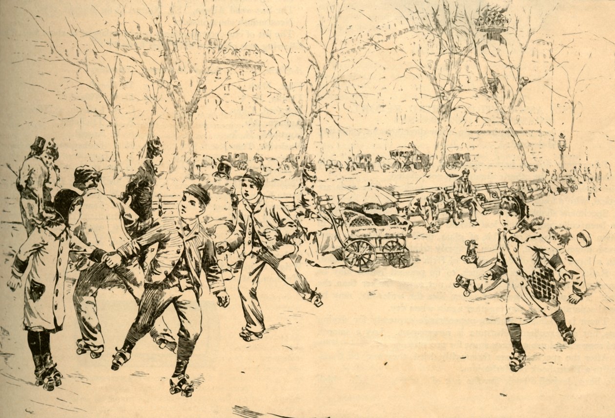 Patinage à roulettes à Madison Square, New York, 1881 - Unbekannt