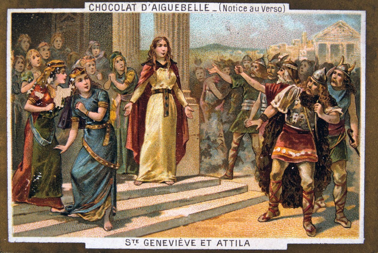 Sainte Geneviève et Attila, vers 451 après J.-C., 19ème siècle - Unbekannt