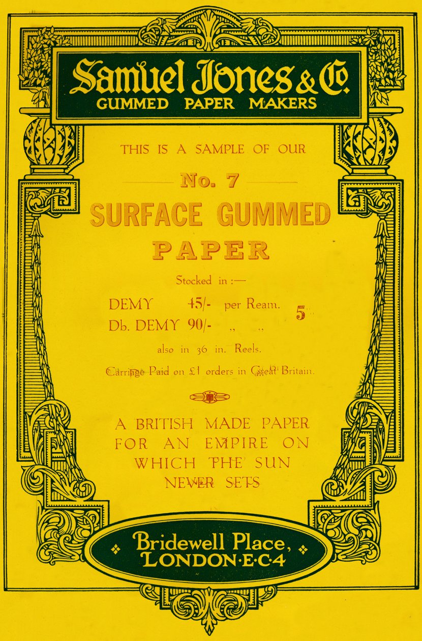Publicité pour Samuel Jones & Company, fabricants de papier gommé, 1919 - Unbekannt
