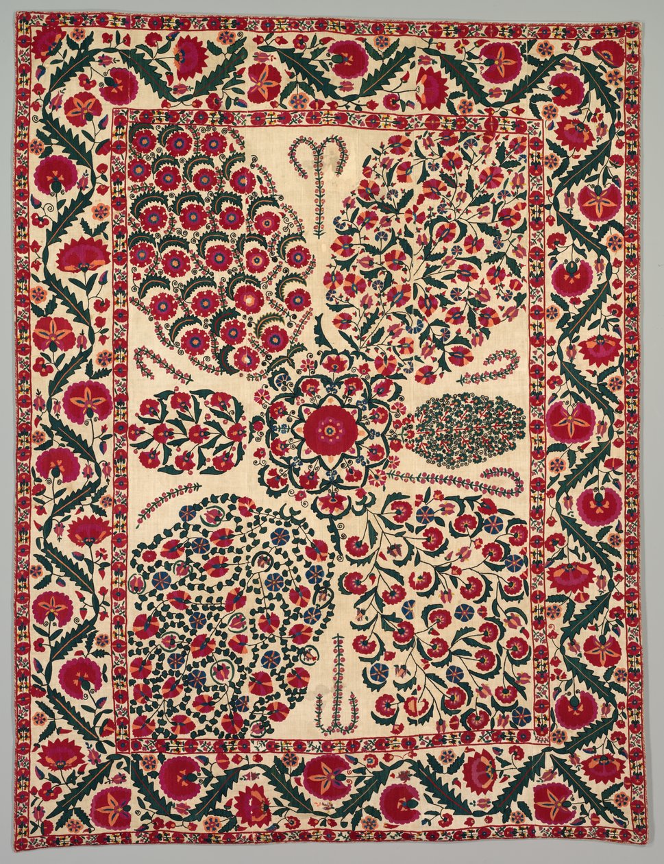 Suzani avec motifs floraux, 1800-1850 - Unbekannt