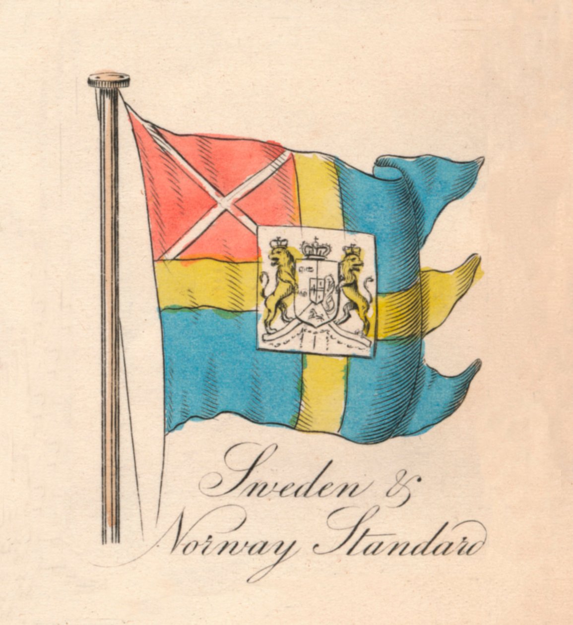 Drapeau de la Suède et de la Norvège, 1838 - Unbekannt