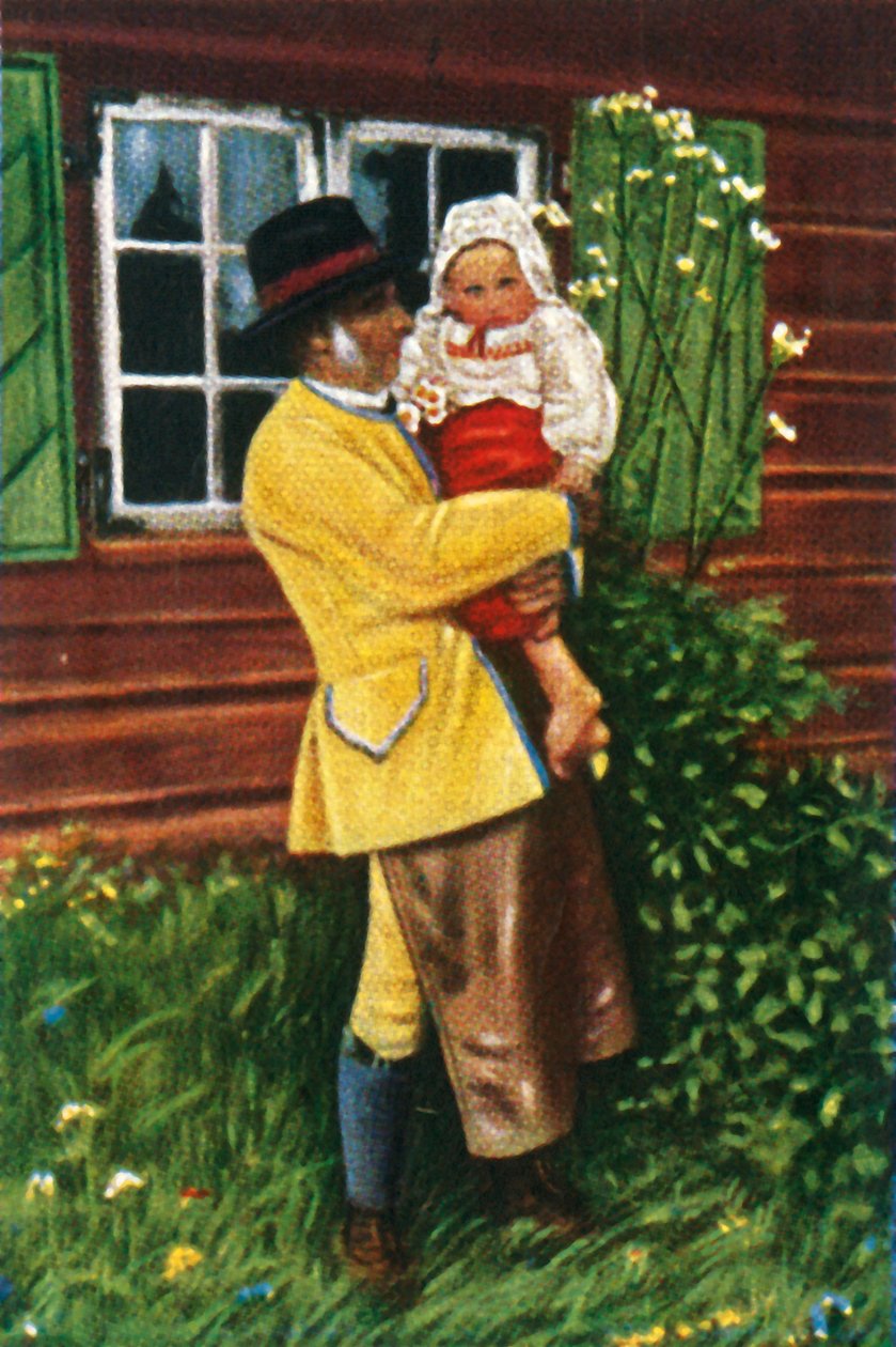 Peuple suédois en costume traditionnel, vers 1928 - Unbekannt
