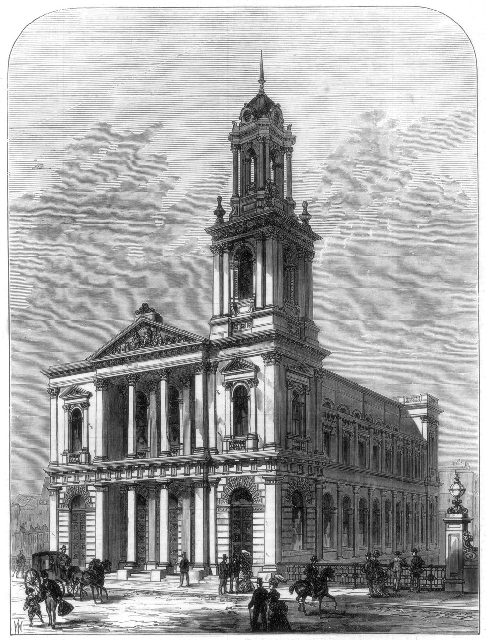 Le Temple de la Cité, viaduc de Holborn, Londres, 1875 - Unbekannt