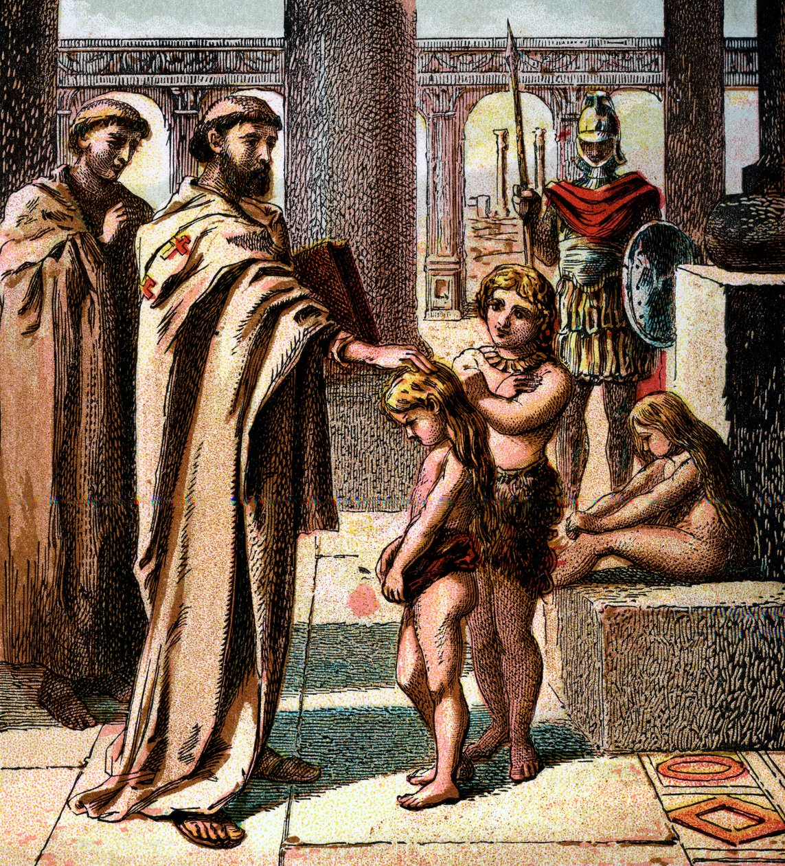Le Pape et les enfants saxons, vers 1850 - Unbekannt