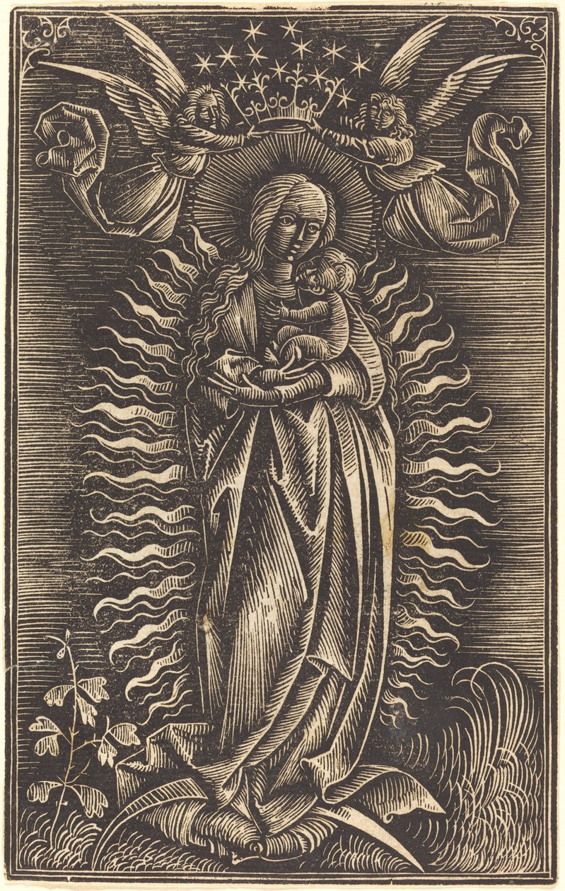 La Vierge couronnée par deux anges - Unbekannt