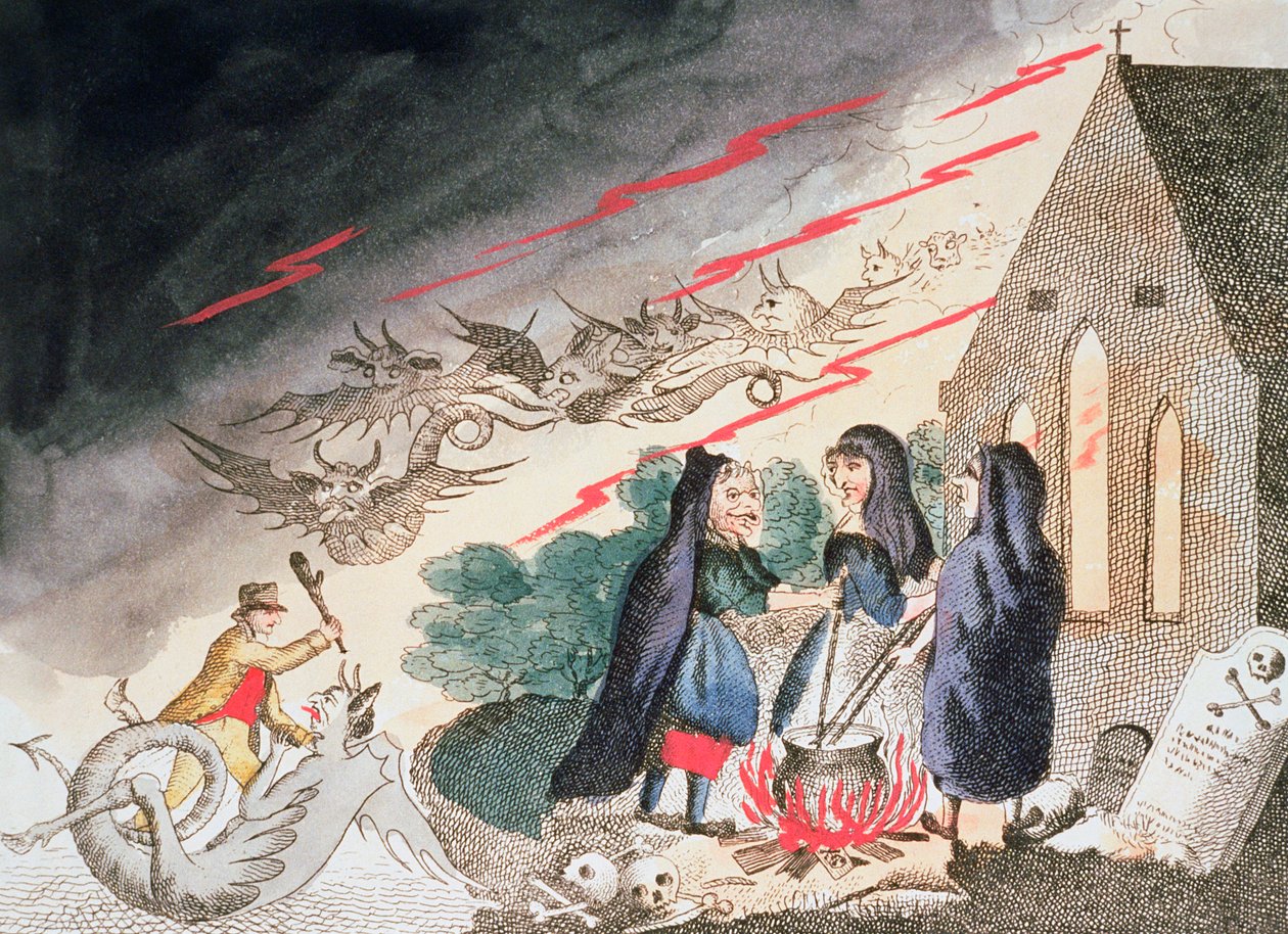 Trois sorcières dans un cimetière - Unbekannt