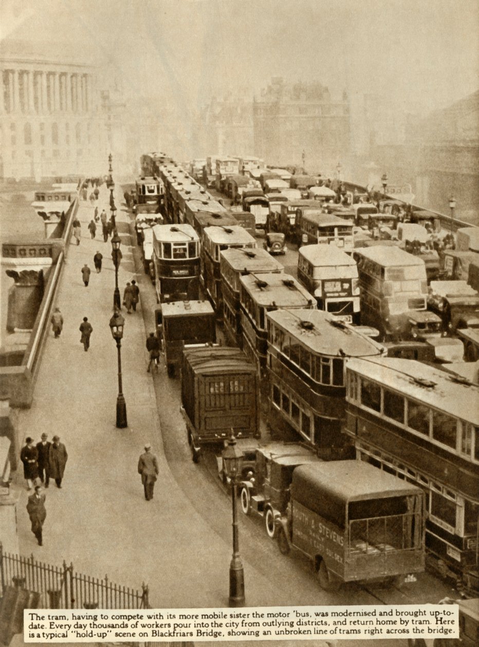 Embouteillage sur le pont de Blackfriars, Londres, 1935 - Unbekannt