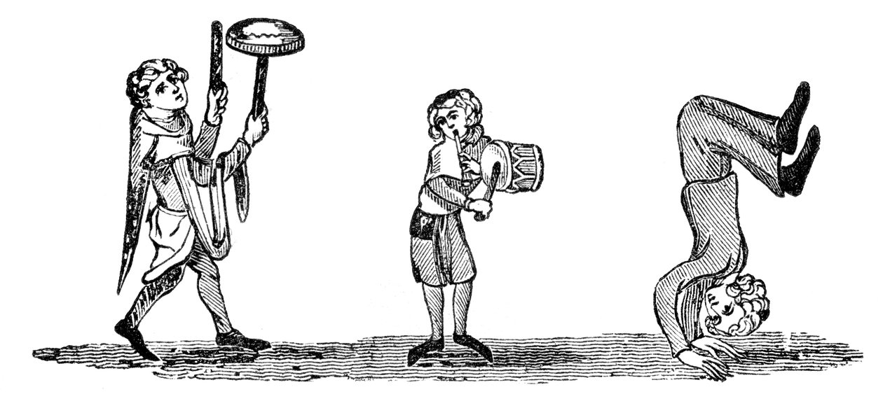 Acrobaties avec musiciens, 14e siècle, 1833 - Unbekannt