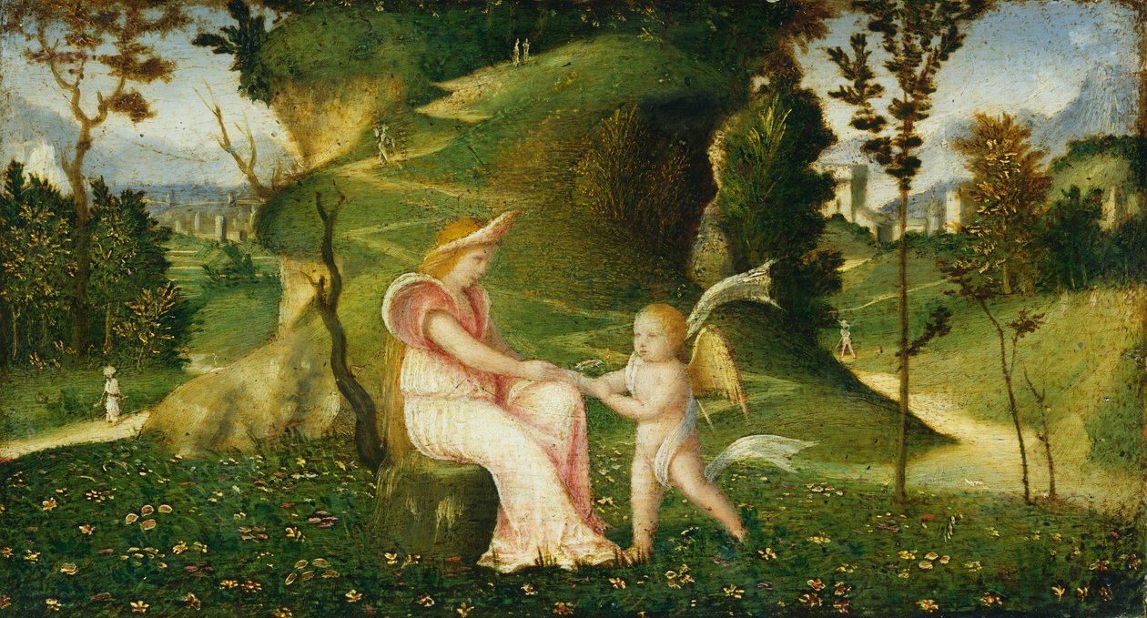 Vénus et Cupidon dans un paysage - Unbekannt