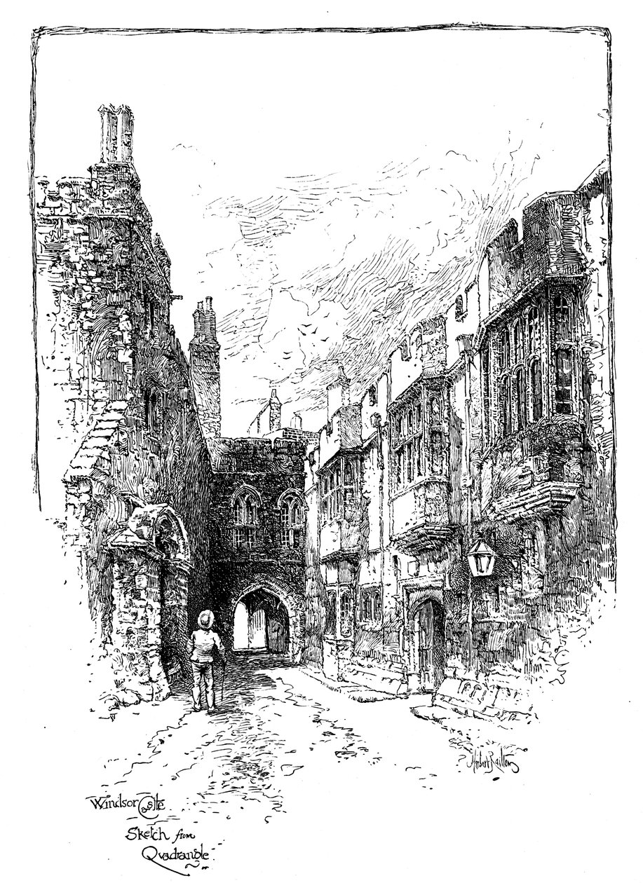 Vue depuis le quadrilatère, château de Windsor, vers 1888 - Unbekannt