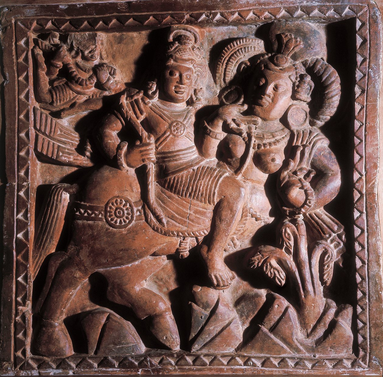 Vikrama, bas-relief en terre cuite, Ve-VIe siècle - Unbekannt