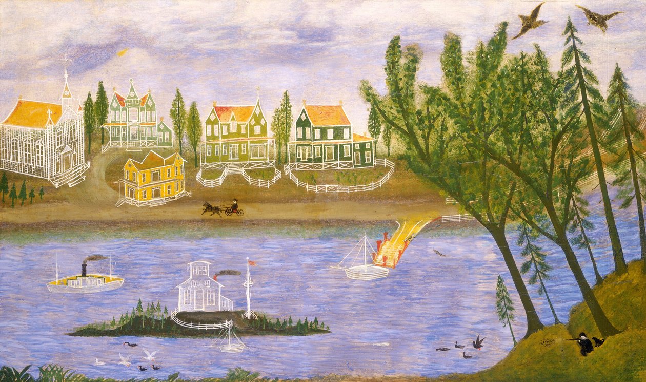 Village au bord de la rivière - Unbekannt