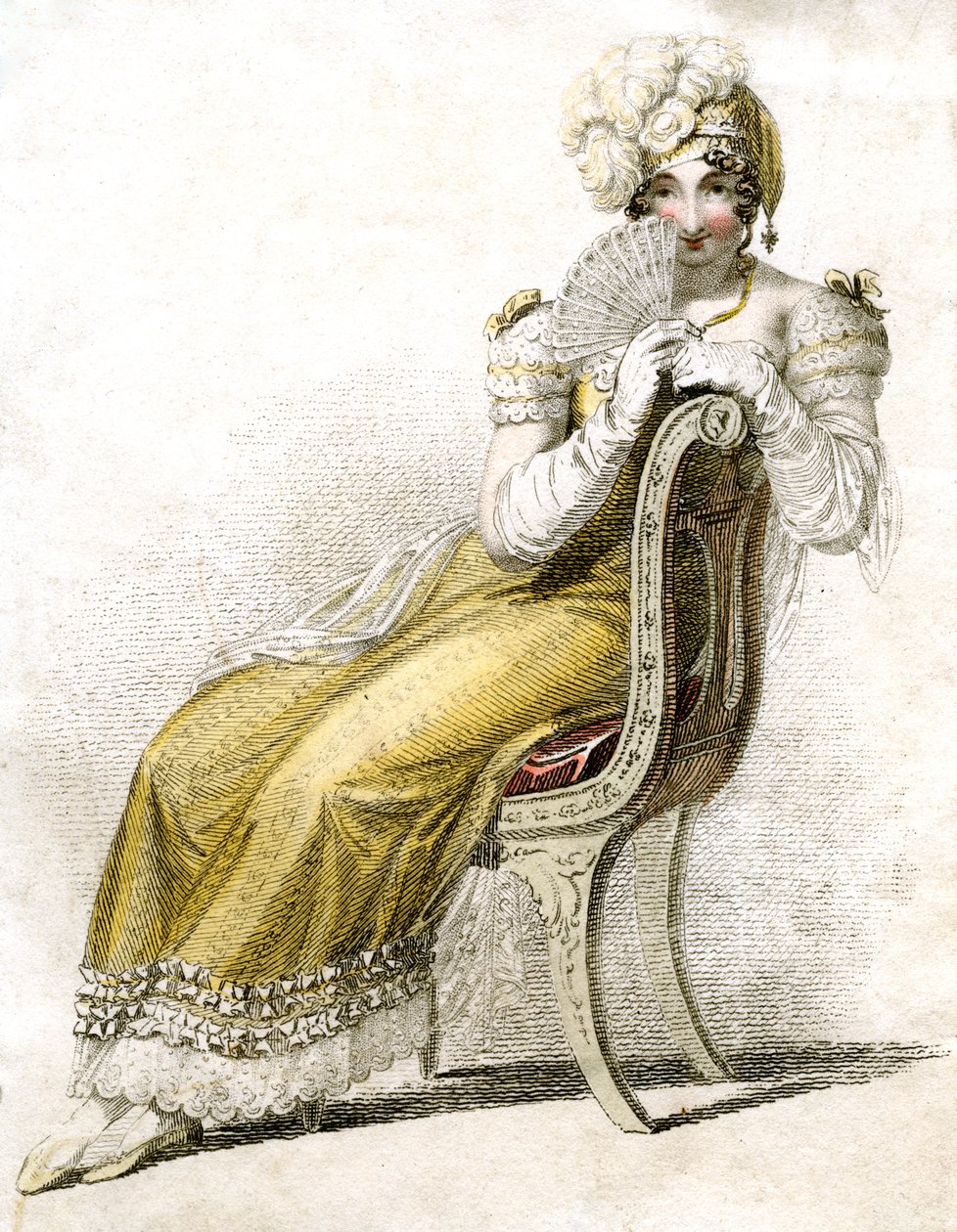 Femme avec un éventail, vers 1750-1850 - Unbekannt
