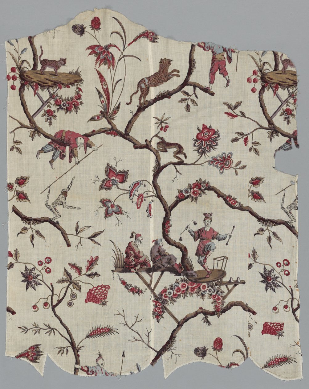 Fragments de textile imprimé sur bois, vers 1785 - Unbekannt