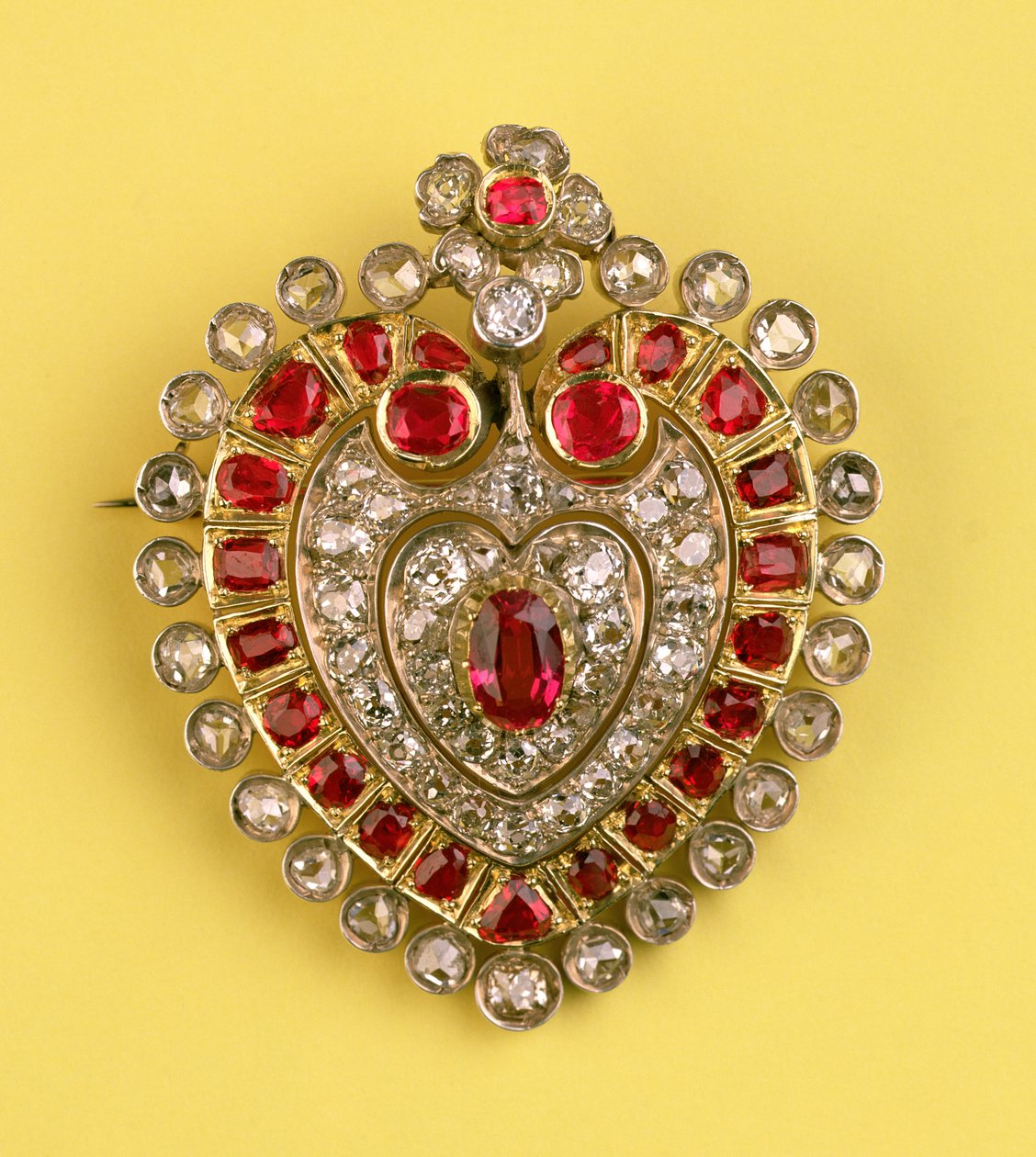 Broche antique en forme de cœur (diamant et rubis) - Unbekannt Unbekannt