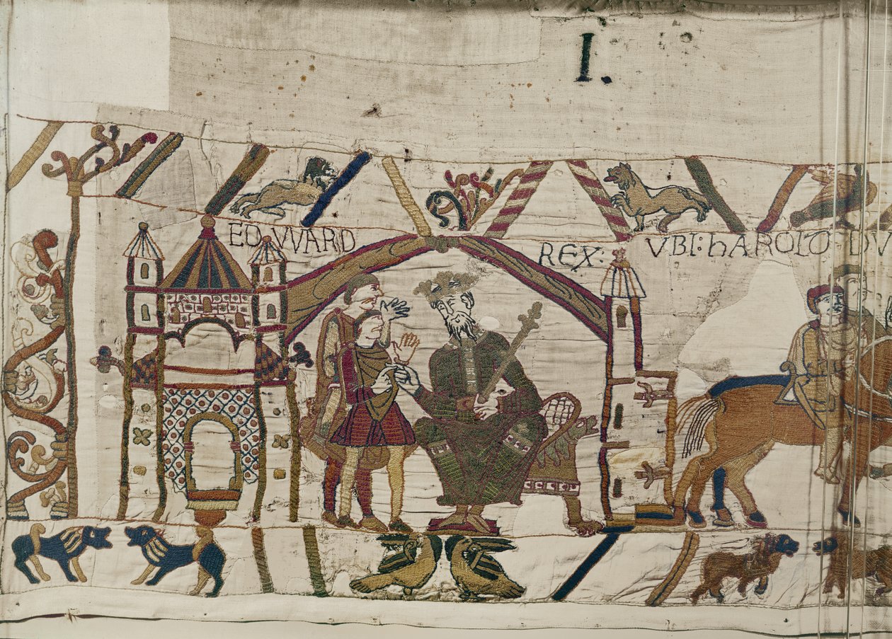 Le roi Édouard le Confesseur envoie Harold en Normandie, Tapisserie de Bayeux - Unbekannt Unbekannt