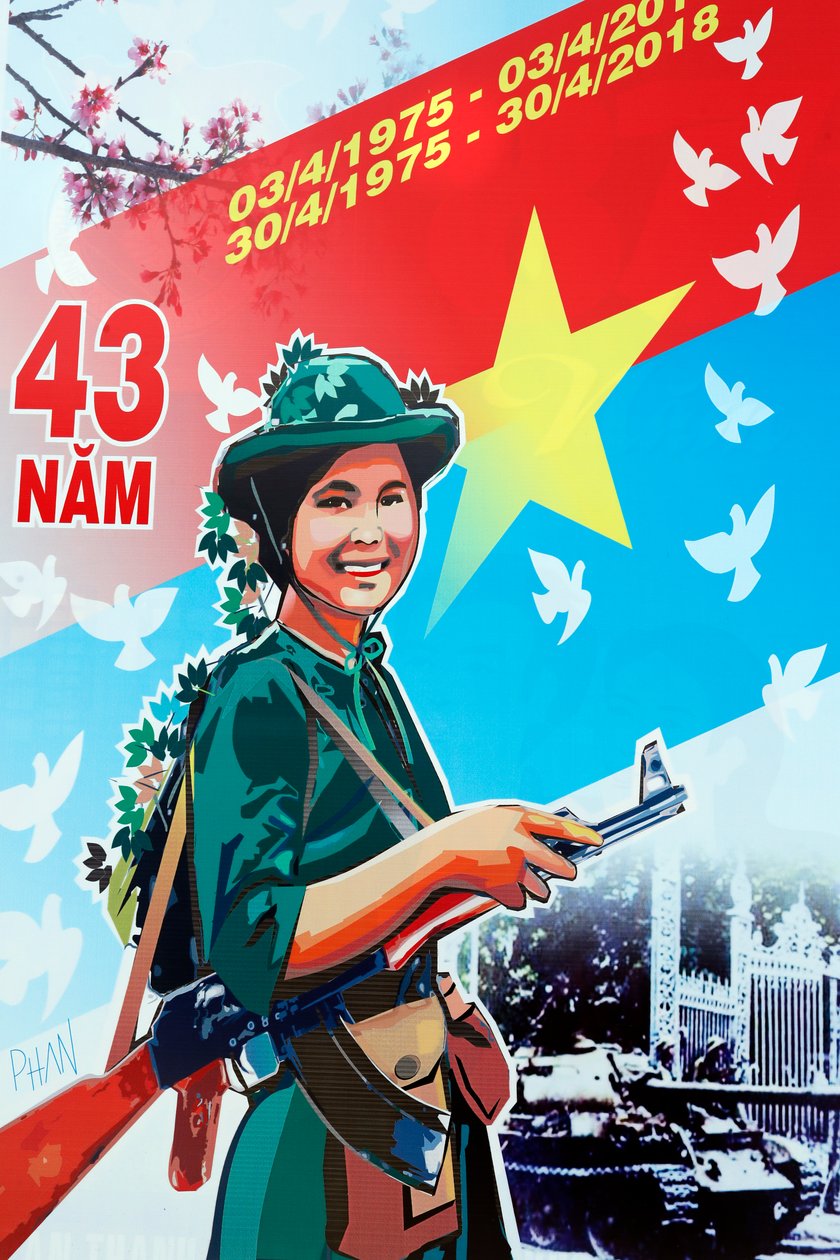 Affiche de propagande du gouvernement communiste dans la rue, Dalat, Vietnam - Unbekannt Unbekannt
