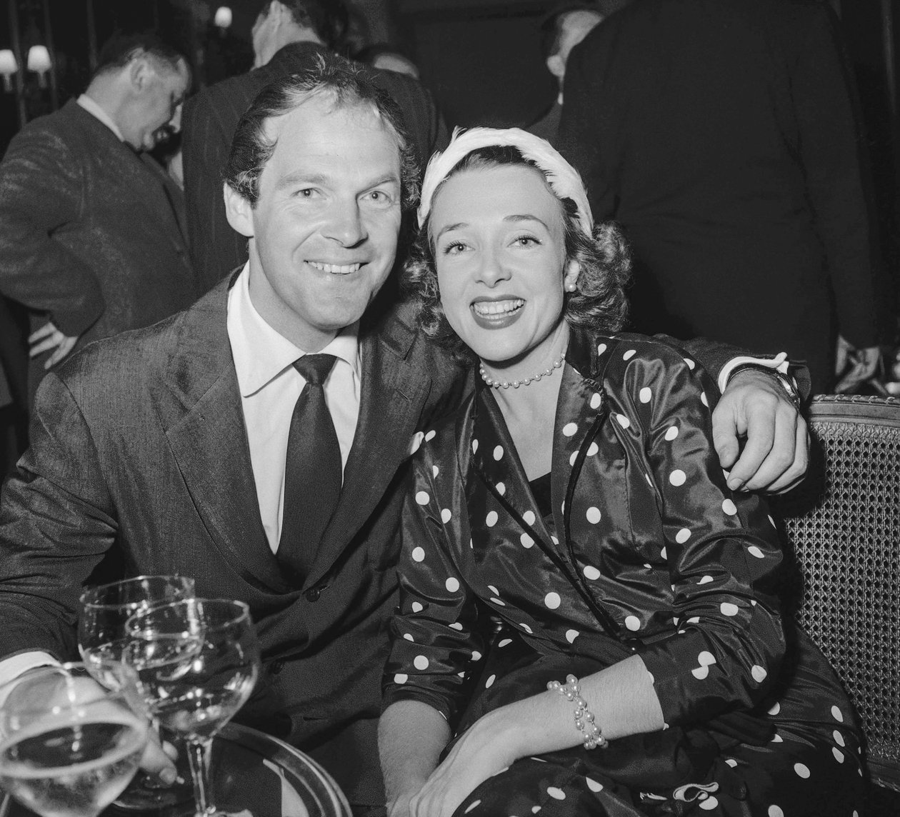 Élection de Miss Cinémonde, Paris, 27 juin 1950 : Bill Marshall et Micheline Presle - Unbekannt Unbekannt