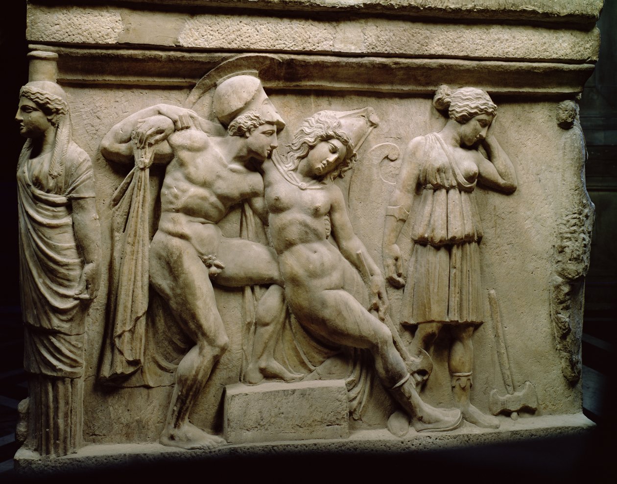 Sarcophage grec avec une scène montrant la bataille des Amazones, c.350 av. J.-C. - Unbekannt Unbekannt