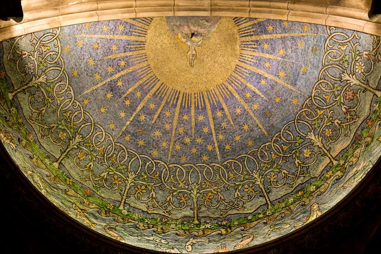 Cathédrale protestante St Ann de Belfast, Irlande du Nord, mosaïque du plafond du baptistère, Main de Dieu, Ulster, Royaume-Uni - Unbekannt Unbekannt