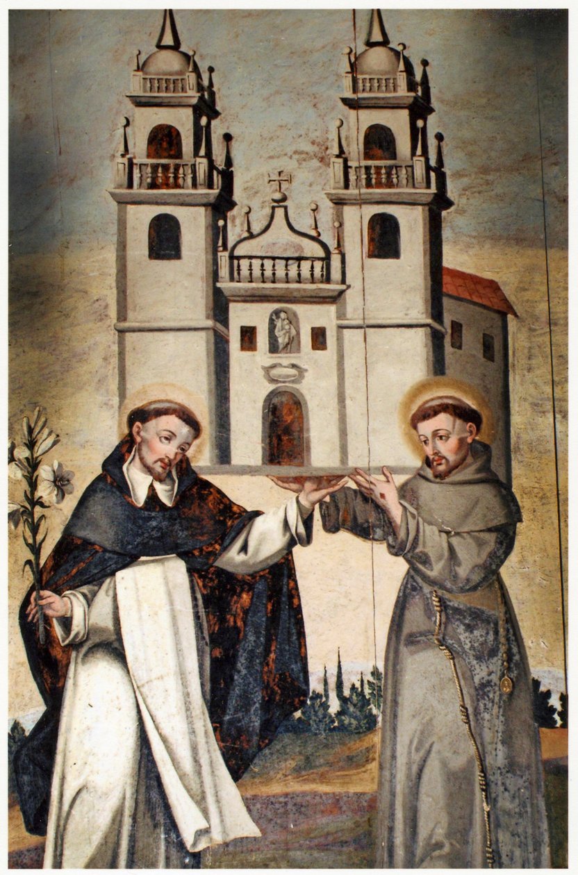 Saint Dominique et Saint François tenant un modèle miniature de l