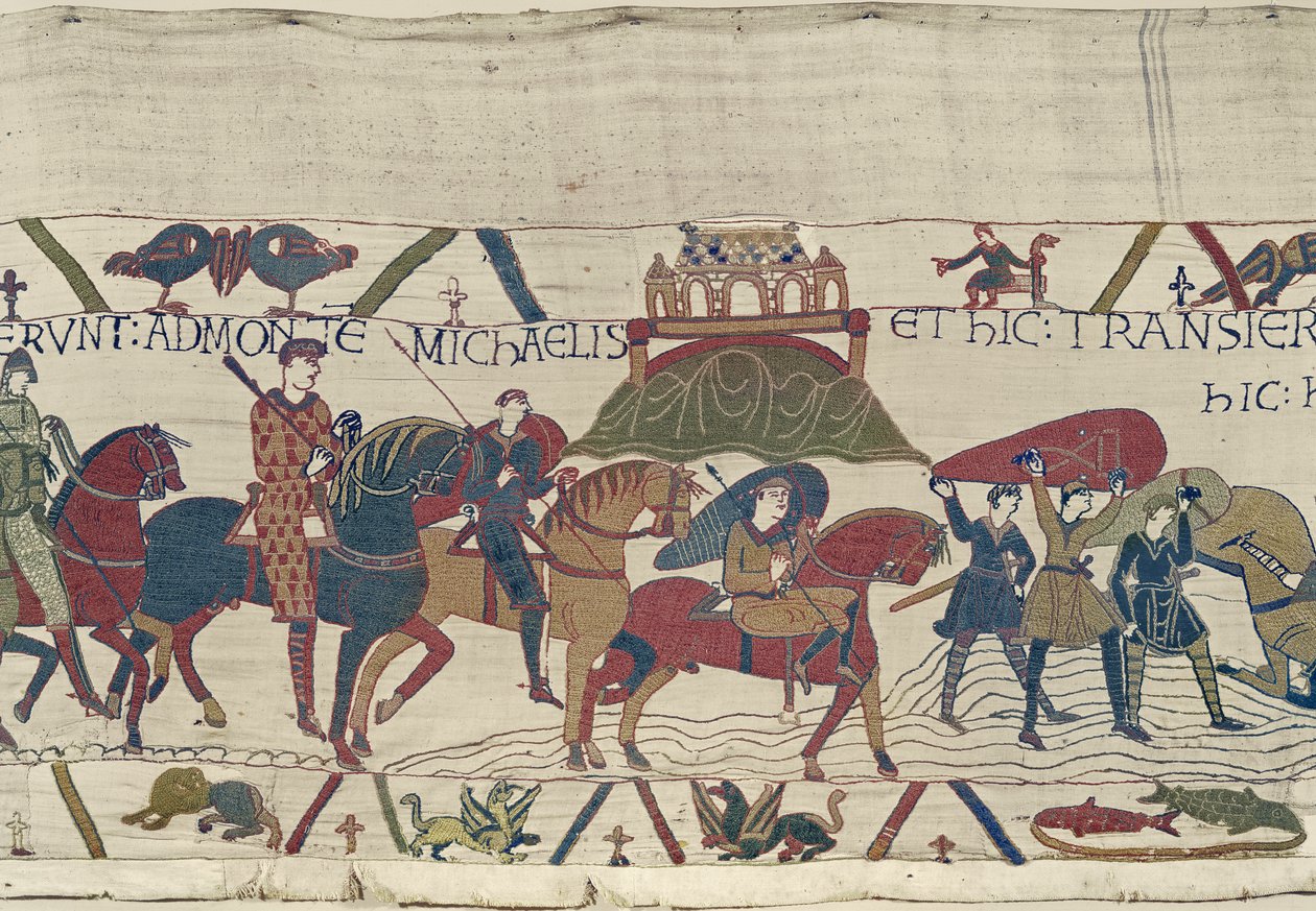 Guillaume mène son armée en Bretagne où ils sont pris dans des sables mouvants, Tapisserie de Bayeux - Unbekannt Unbekannt