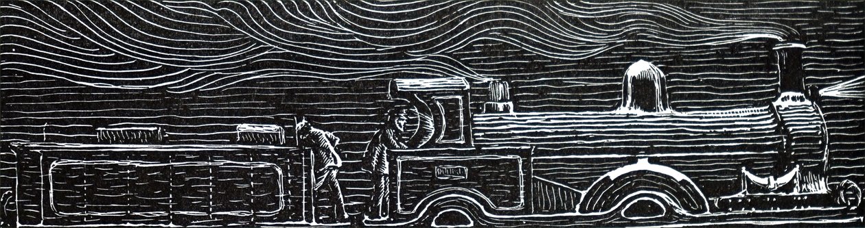 Un train roulant la nuit - Unbekannt