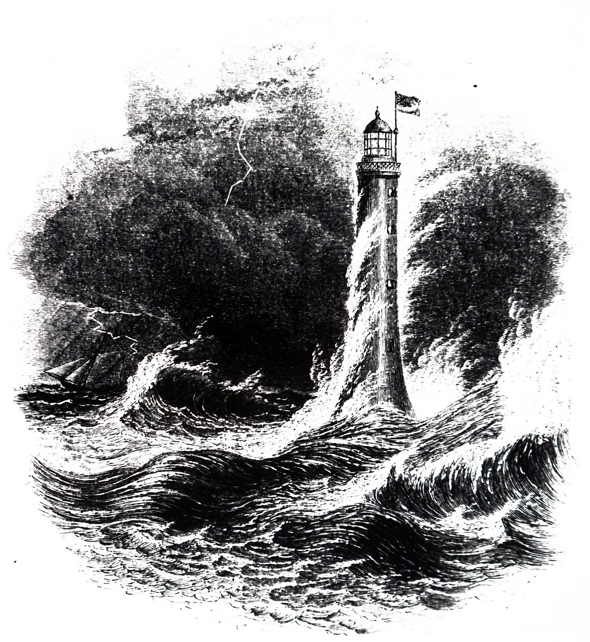 Phare de Bell Rock dans une tempête - Unbekannt