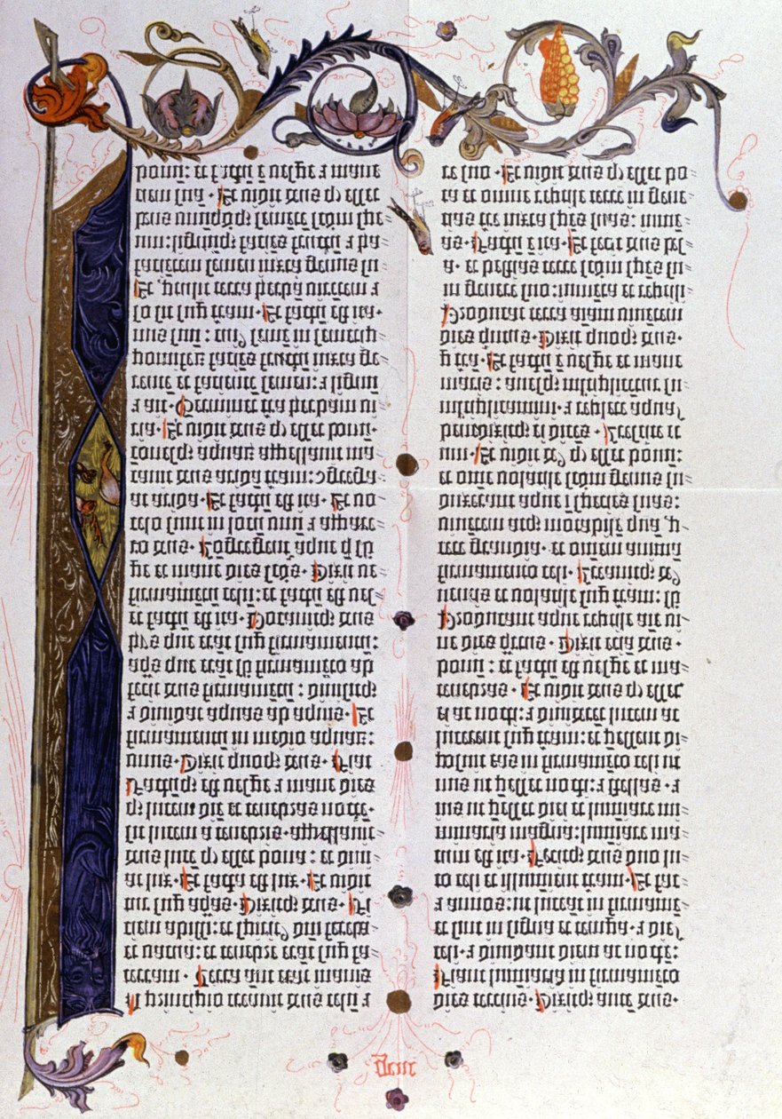 Page de la Bible 36 lignes de Gutenberg, Mayence - Unbekannter Künstler