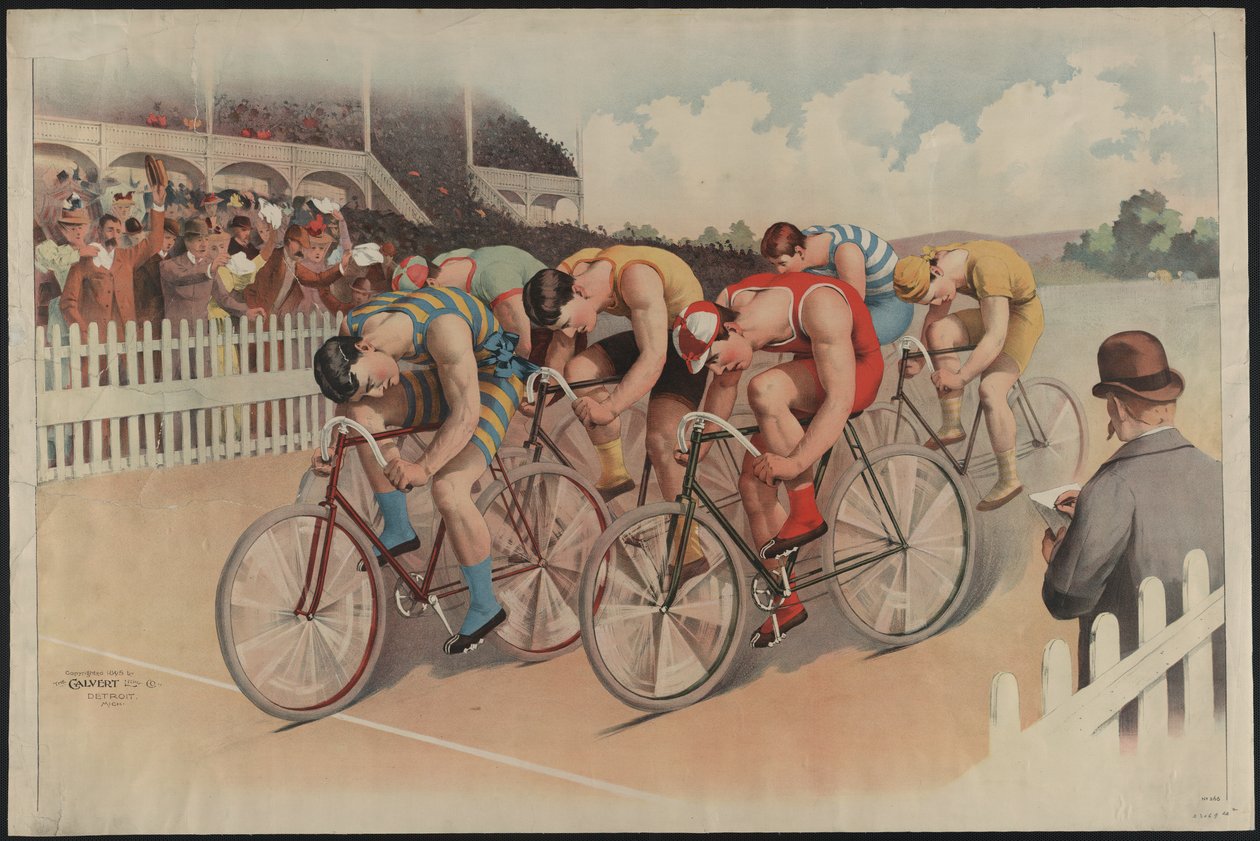 Scène de course de vélos - Unbekannter Künstler